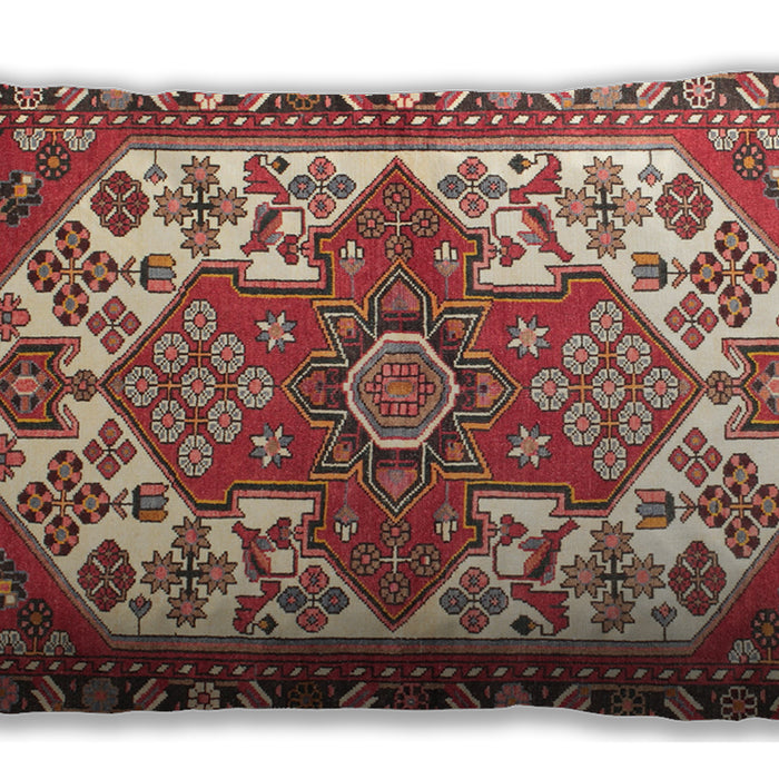 Traditional Classic Rectangular Red Lumbar Throw Pillow, 13 inch by 19 inch, lbtr202