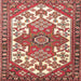 Round Machine Washable Traditional Red Rug, wshtr202