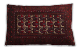 Traditional Classic Rectangular Cranberry Red Lumbar Throw Pillow, 13 inch by 19 inch, lbtr2031
