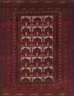 Machine Washable Traditional Cranberry Red Rug, wshtr2031