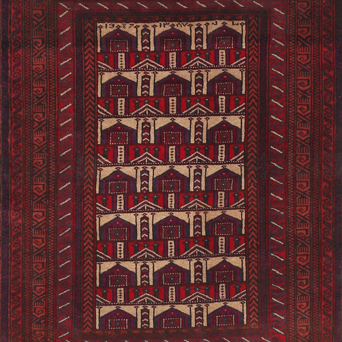 Machine Washable Traditional Cranberry Red Rug, wshtr2031