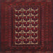 Round Machine Washable Traditional Cranberry Red Rug, wshtr2031