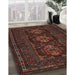 Machine Washable Traditional Sepia Brown Rug in a Family Room, wshtr2034