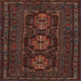 Square Traditional Reddish Brown Persian Rug, tr2034
