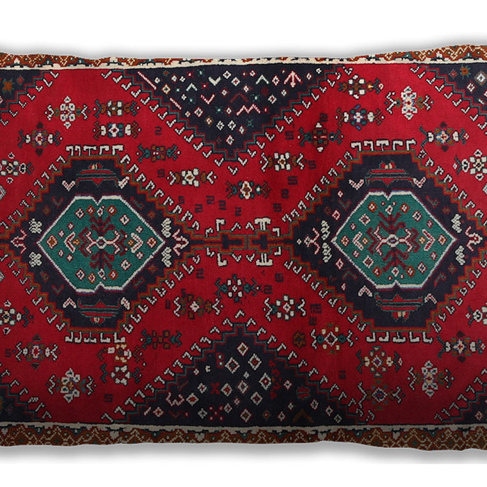 Traditional Classic Rectangular Red Lumbar Throw Pillow, 13 inch by 19 inch, lbtr2035