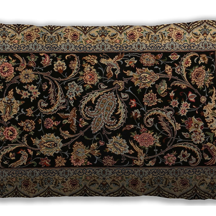 Traditional Classic Rectangular Black Brown Lumbar Throw Pillow, 13 inch by 19 inch, lbtr2036