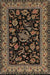 Machine Washable Traditional Black Brown Rug, wshtr2036