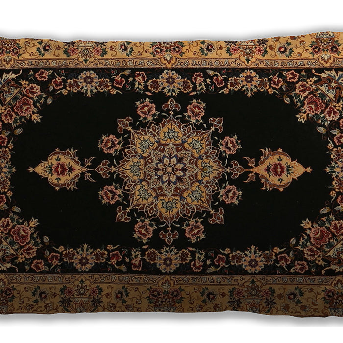 Traditional Classic Rectangular Black Brown Lumbar Throw Pillow, 13 inch by 19 inch, lbtr2037