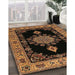 Machine Washable Traditional Black Brown Rug in a Family Room, wshtr2037