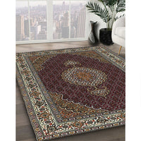 Traditional Khaki Green Medallion Rug, tr2038