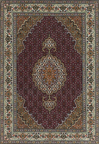 Machine Washable Traditional Khaki Green Rug, wshtr2038