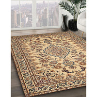 Traditional Sienna Brown Medallion Rug, tr2039