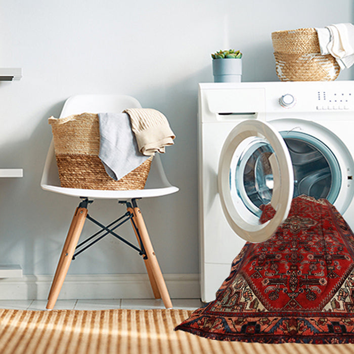 Machine Washable Traditional Sienna Brown Rug in a Washing Machine, wshtr203