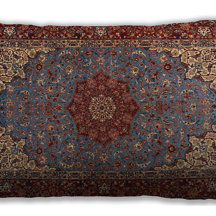 Traditional Classic Rectangular Saffron Red Lumbar Throw Pillow, 13 inch by 19 inch, lbtr2040