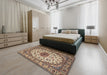 Machine Washable Traditional Sepia Brown Rug in a Bedroom, wshtr2041