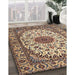 Traditional Reddish Brown Medallion Rug in Family Room, tr2041