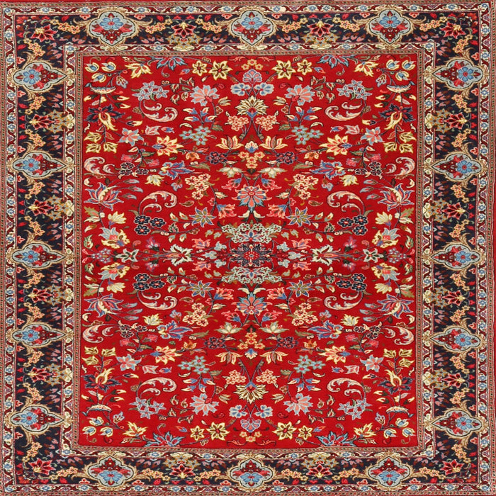 Square Traditional Orange Salmon Pink Persian Rug, tr2046