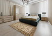 Traditional Sienna Brown Persian Rug in a Bedroom, tr2047