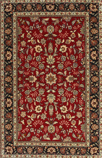 Machine Washable Traditional Orange Brown Rug, wshtr2048