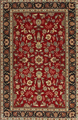 Machine Washable Traditional Orange Brown Rug, wshtr2048