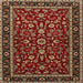 Round Machine Washable Traditional Orange Brown Rug, wshtr2048