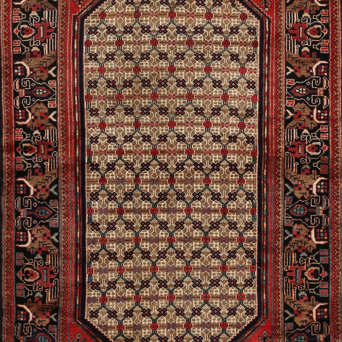 Machine Washable Traditional Gold Brown Rug, wshtr204