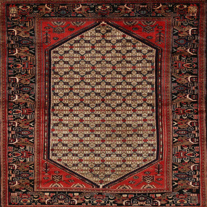 Square Traditional Gold Brown Persian Rug, tr204