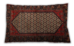 Traditional Classic Rectangular Petra Gold Brown Lumbar Throw Pillow, 13 inch by 19 inch, lbtr204