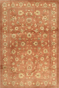 Machine Washable Traditional Orange Rug, wshtr2051