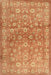 Machine Washable Traditional Orange Rug, wshtr2051