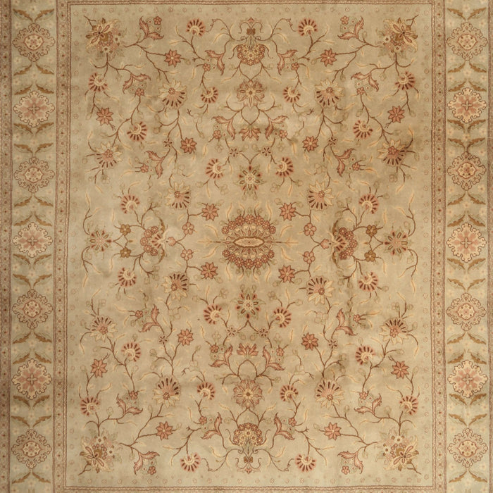 Machine Washable Traditional Sand Brown Rug, wshtr2055