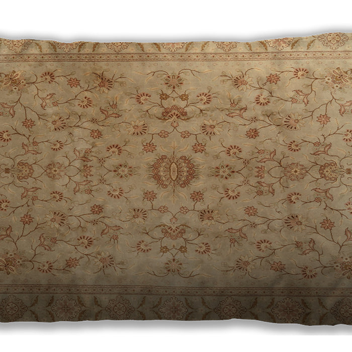 Traditional Classic Rectangular Brown Sand Brown Lumbar Throw Pillow, 13 inch by 19 inch, lbtr2055