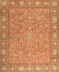 Machine Washable Traditional Orange Rug, wshtr2056