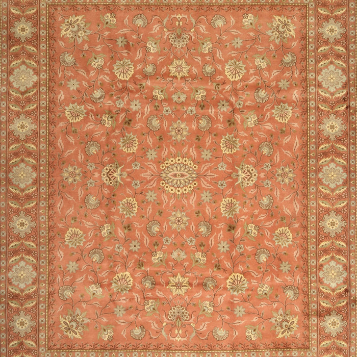 Machine Washable Traditional Orange Rug, wshtr2056