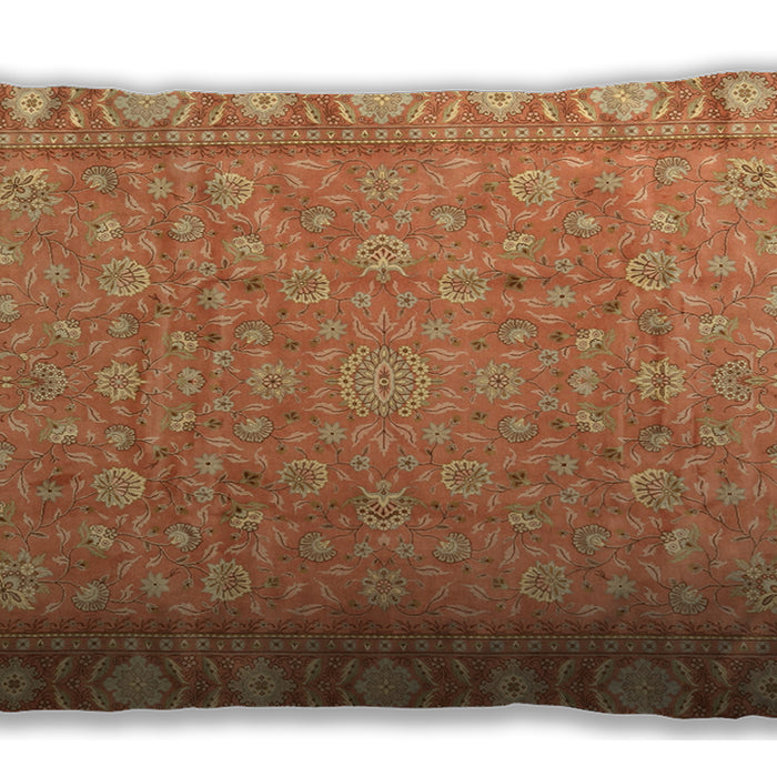 Traditional Classic Rectangular Orange Lumbar Throw Pillow, 13 inch by 19 inch, lbtr2056