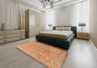 Machine Washable Traditional Orange Rug in a Bedroom, wshtr2057