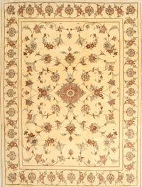 Machine Washable Traditional Mustard Yellow Rug, wshtr2058