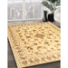 Machine Washable Traditional Mustard Yellow Rug in a Family Room, wshtr2058