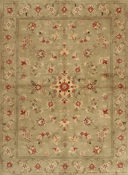 Machine Washable Traditional Gold Rug, wshtr2059