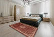 Traditional Rust Pink Persian Rug in a Bedroom, tr205