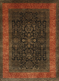 Machine Washable Traditional Night Red Rug, wshtr2067