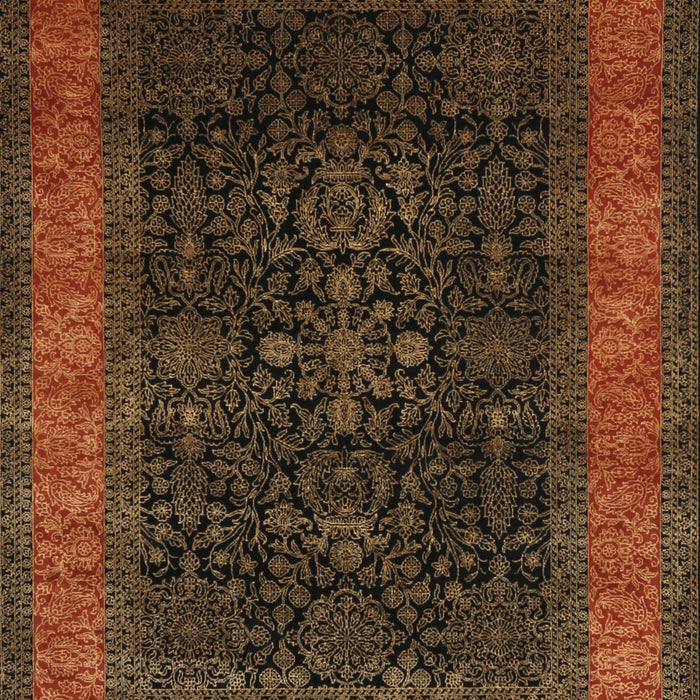 Machine Washable Traditional Night Red Rug, wshtr2067