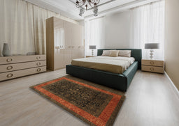 Traditional Red Persian Rug in a Bedroom, tr2067