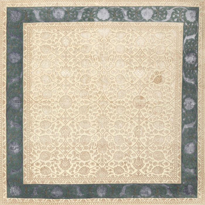 Square Traditional Golden Blonde Gold Persian Rug, tr2068