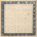 Square Traditional Golden Blonde Gold Persian Rug, tr2068