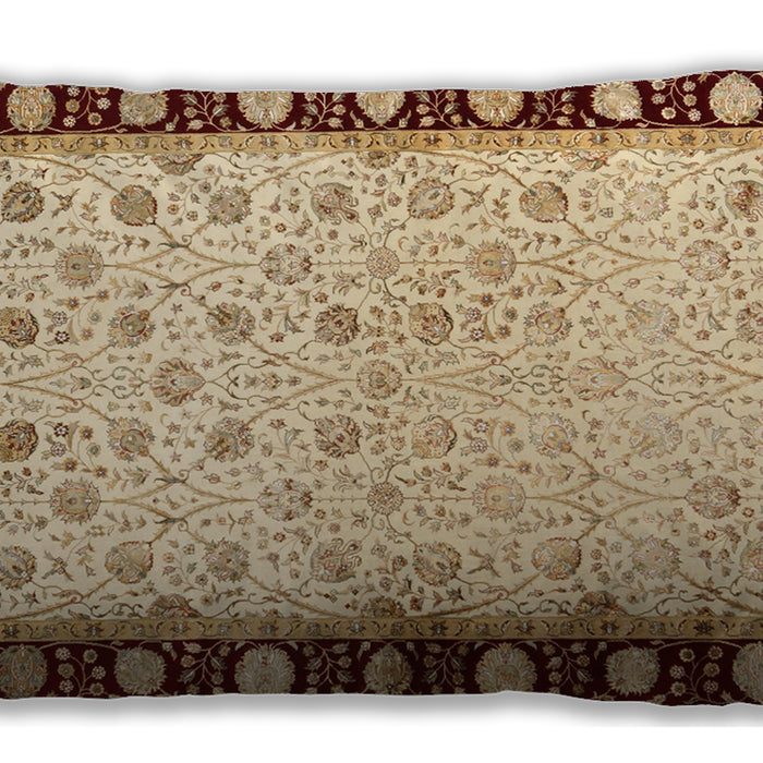 Traditional Classic Rectangular Brown Gold Lumbar Throw Pillow, 13 inch by 19 inch, lbtr2070