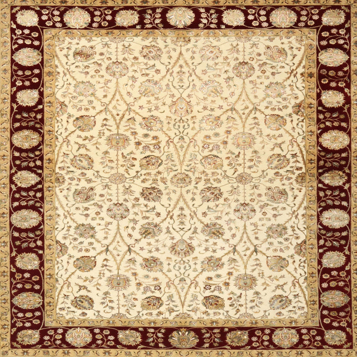 Square Traditional Brown Gold Persian Rug, tr2070