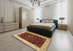 Machine Washable Traditional Saffron Red Rug in a Bedroom, wshtr2071