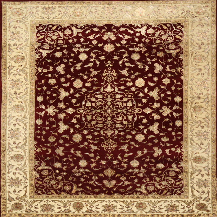 Square Traditional Saffron Red Persian Rug, tr2071