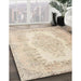 Traditional Deep Peach Orange Persian Rug in Family Room, tr2073